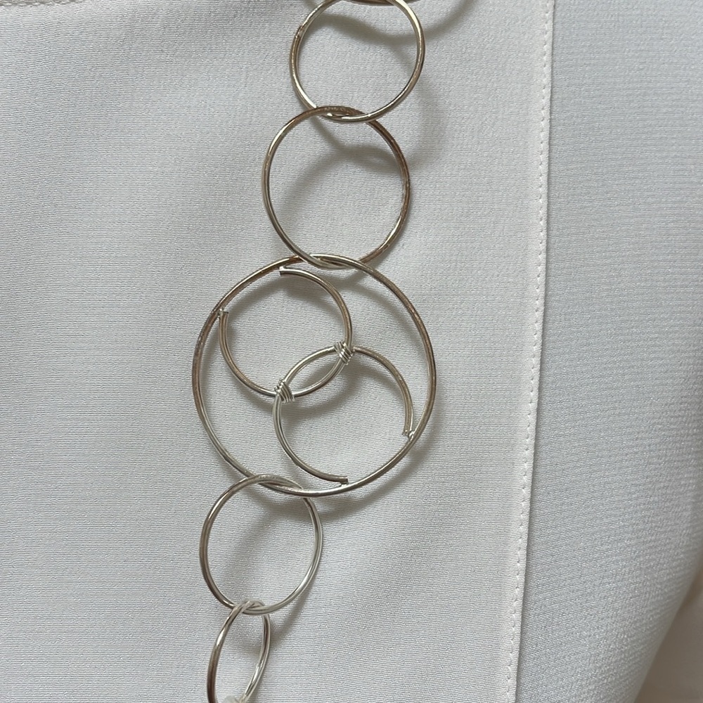 Silver CHANEL circular chain necklace Vintage - Picture 4 of 6